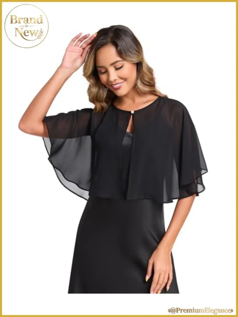 Chiffon Shawl Wrap for Women Evening Dress Wedding Capelet